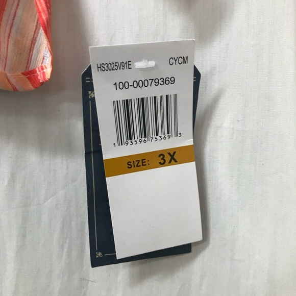 NEW - Philosophy Colorful Striped Button Blouse top Shirt ladies size 3X Orange - Picture 7 of 9